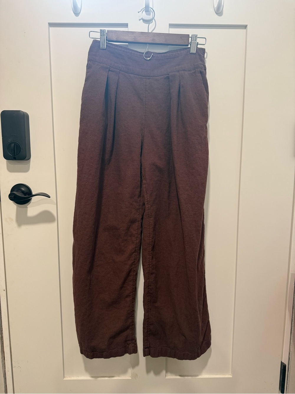 Abercrombie & Fitch Brown Linen Wide Leg Pleated Pants Small (short)